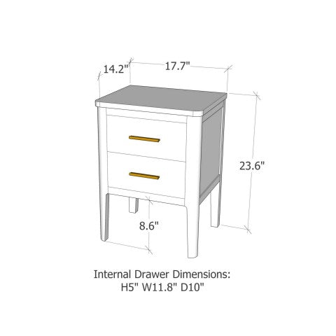 Greener Valley 2 Drawer End Table