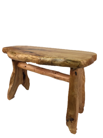 FUNCTIONAL ART is the best way to describe Greener Valley's stunning collection of stumps and roots that have been handcrafted into beautiful wine holders, cheese boards, platters, bowls and stools. Handcrafted from the roots and stumps of the Asian Cypress known as Shan Mu. These beautiful stools function equally well as a stool, end table or plant stand. Each piece is absolutely unique. This stool measures 24" high.